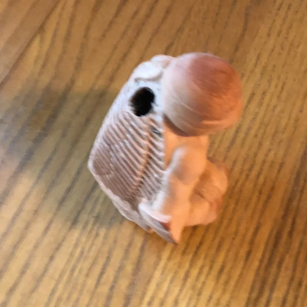 Small Peach-Toned Ceramic Elephant Figurine